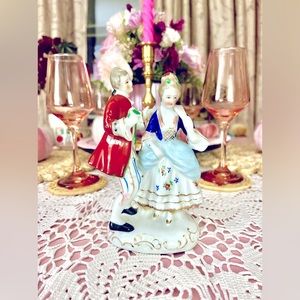 Antique Victorian Man And Woman Porcelain Figurine